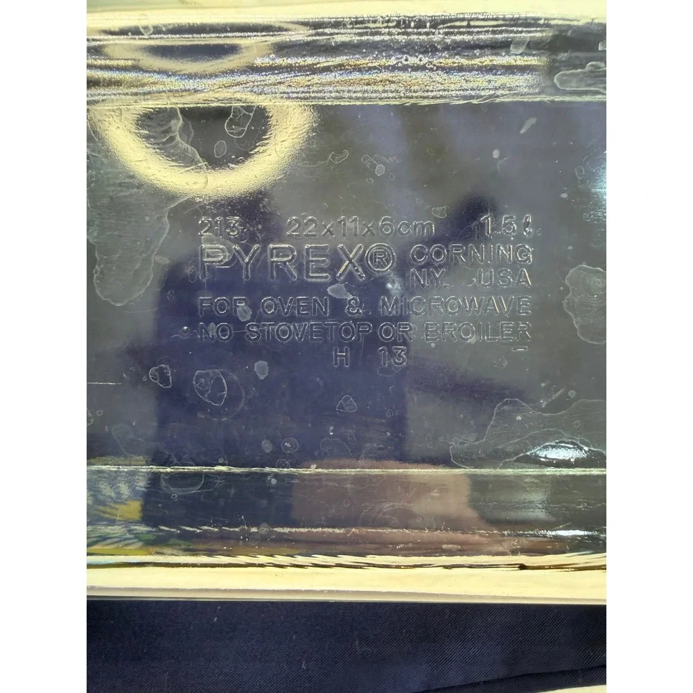 Pyrex Corning 213 Clear Glass Loaf Pan 1.5L Rectangular Baking Dish 22x11x6cm